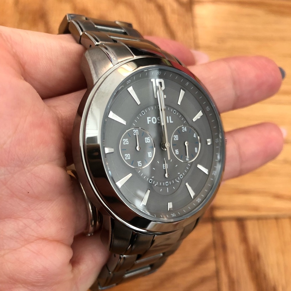 Fossil Men Stainless Steel Analog Grey Dial Watch